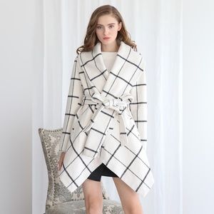 PRAIRIE GRID RABATO COAT IN WHITE size 2 XL